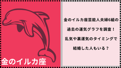 金のイルカ座芸能人夫婦6組の 過去の運気グラフを調査！ 乱気や裏運気のタイミングで 結婚した人もいる？